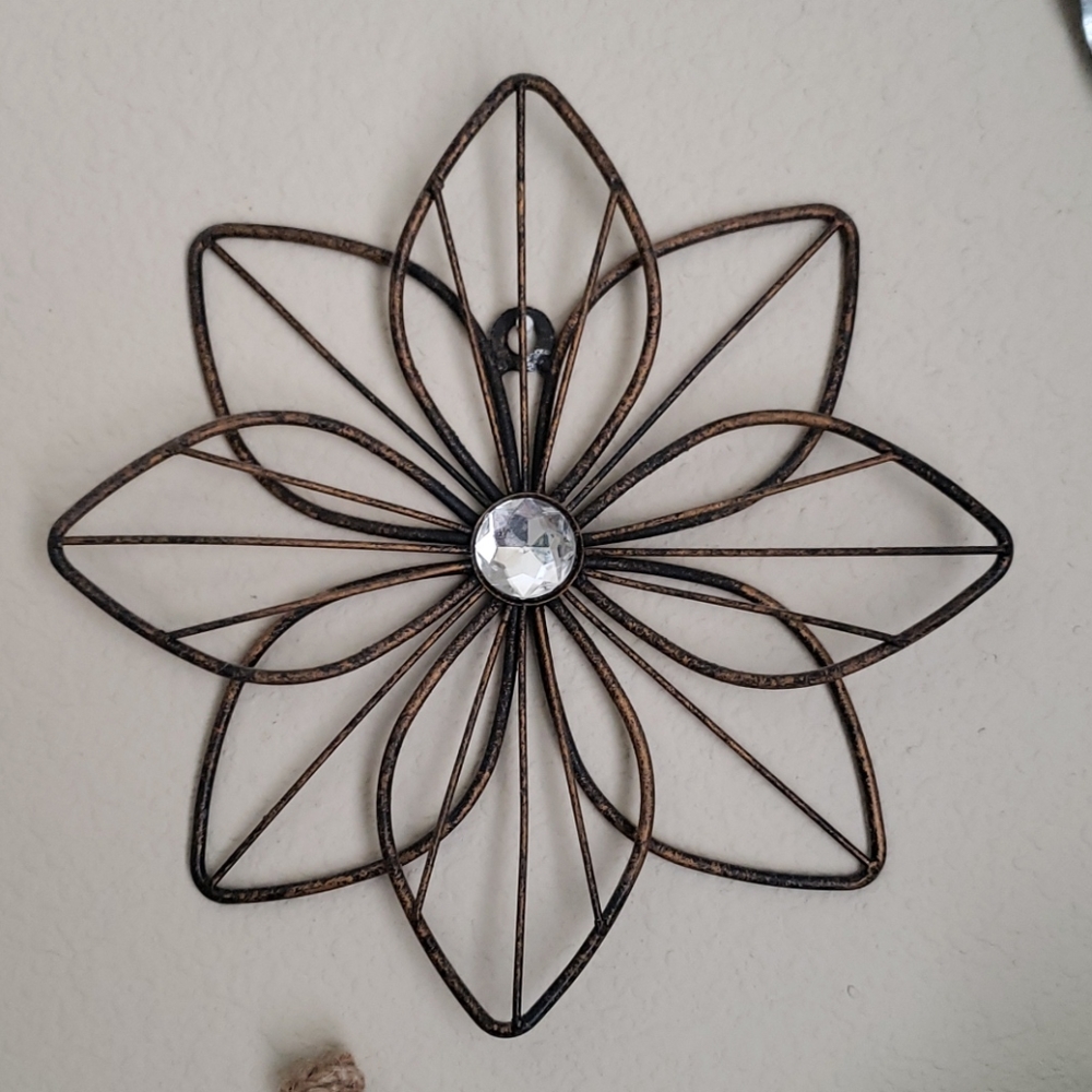 Set of 4 rustic metal with rhinestone
